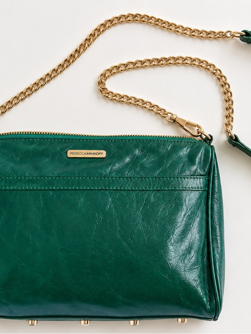 Rebecca Minkoff Quilted Leather Crossbody Bag – Emerald Green
